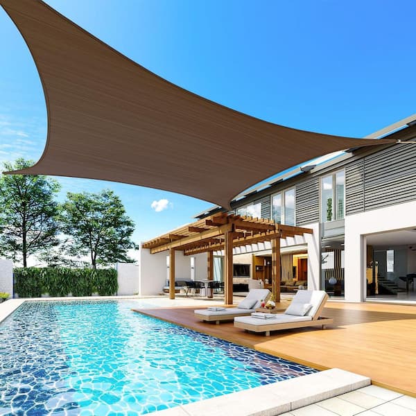 Oyezvary 20ft x 26ft Beige Rectangular Sun Shade Sail with UV