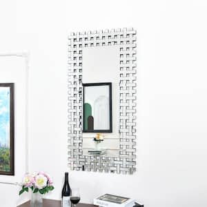 23.6 in. W x 46.5 in. H Rectangle Framed Silver Wall Mirror