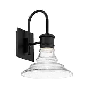 Nantucket 14 in. Black Indoor and Outdoor Hardwired Wall Light 3000K LED