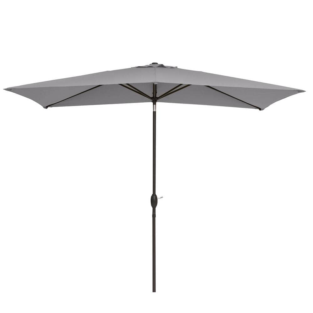 10 ft. x 6.5 ft. 50 Plus UPF Rectangle Crank Tilt Aluminum Patio Market Umb