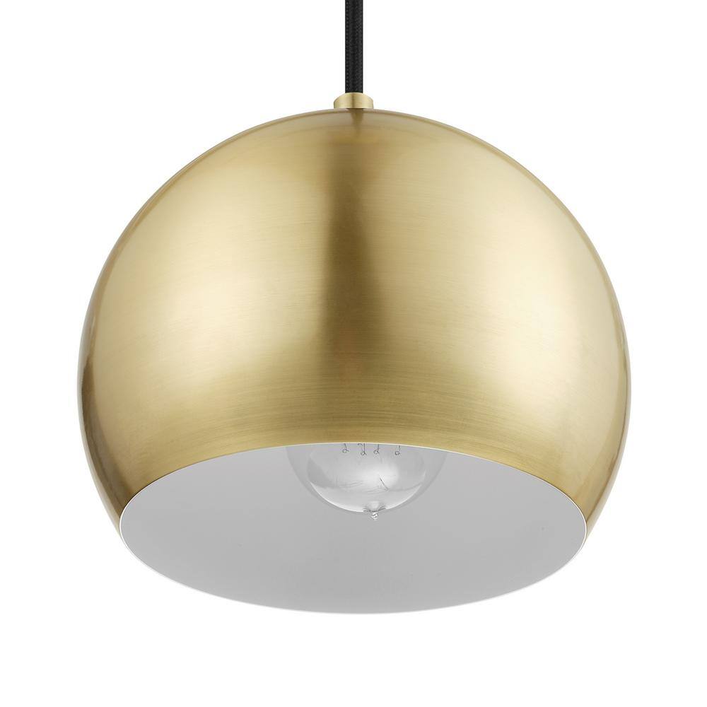 Maya Vintage Glam 8" Mini Globe Pendant in Matte Brass