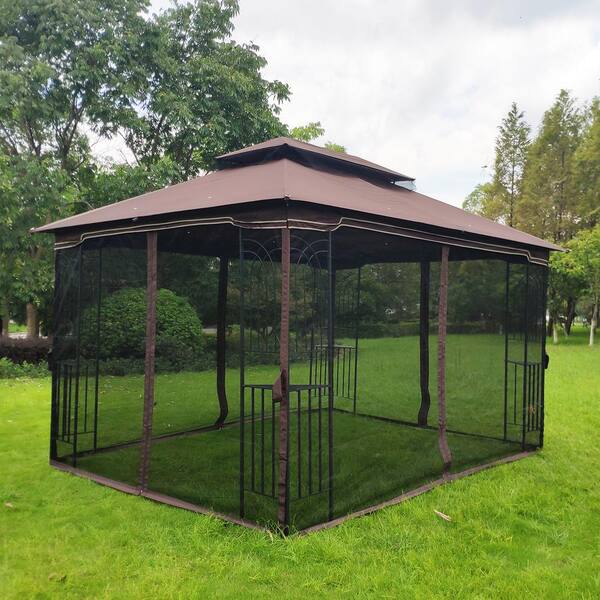 カリフォルニアパティオ 13 ft. x 10 ft. Outdoor Metal Patio Gazebo Canopy Tent With