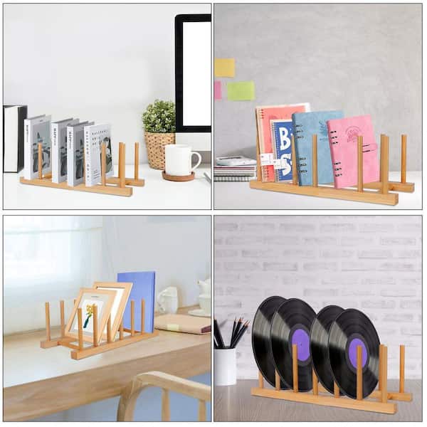 Bamboo Wooden Dish Rack Vertical Drainer Plate Stand Holder for Kitchen Cabinet Organizer (2-Packs)