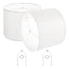 VEVOR 2-Pack Drum Lamp Shade – 16"x16"x12" Off-White Linen, With Harp & Adapter, Fits Table & Floor Lamps