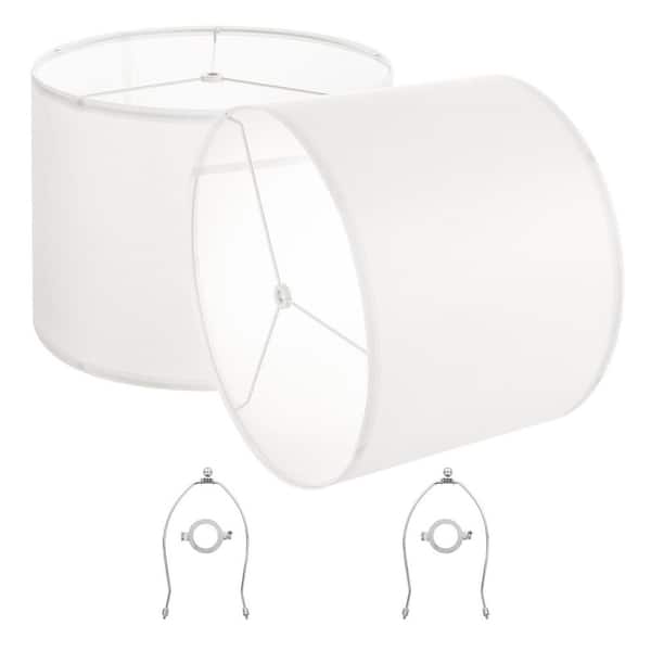 Drum Lamp Shade 2 Set,Mix and Match,12 in. High, Off-white, Linen, Drum Shade,Replacement Lamp Shade, with Spider,Fitter