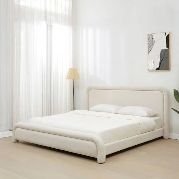 Adelle White Wood Frame King Panel Bed
