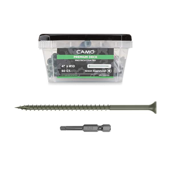 CAMO 4 in. #10 Green Star Drive Exterior Bugle Head Wood Deck Screws (50-Count)