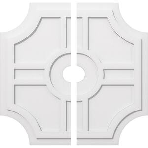 1 in. P X 11-1/4 in. C X 34 in. OD X 4 in. ID Haus Architectural Grade PVC Contemporary Ceiling Medallion, Two Piece