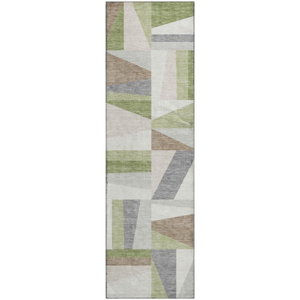 Mayfield Premium Machine Washable Abstract AMF2327 Aloe 2 ft. x 7 ft. Runner Rug price history on PriceWatchPro