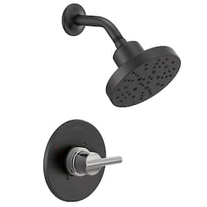 Nicoli Single-Handle 5-Spray Shower Faucet 1.75 GPM with Pressure Balance in Matte Black/Chrome (Valve Included)