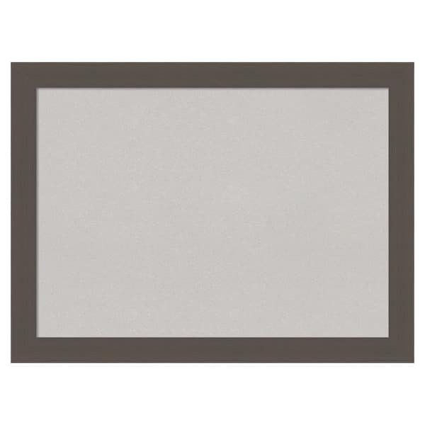 Amanti Art Brushed Pewter Framed Grey Corkboard 32 in. x 24 in Bulletin Board Memo Board