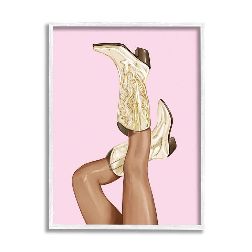 The Stupell Home Decor Collection Pink Country Cowgirl Boots