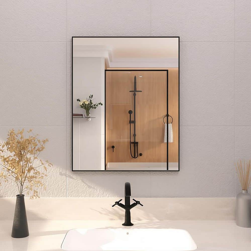 TaiMei 24 in. W x 30 in. H Rectangular Framed Wall Bathroom Vanity