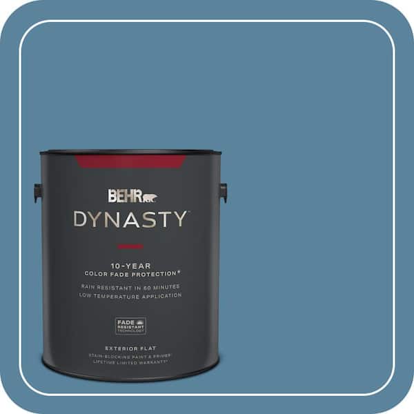 BEHR DYNASTY 1 gal. #BIC-38 Honest Blue Flat Exterior Stain-Blocking Paint & Primer
