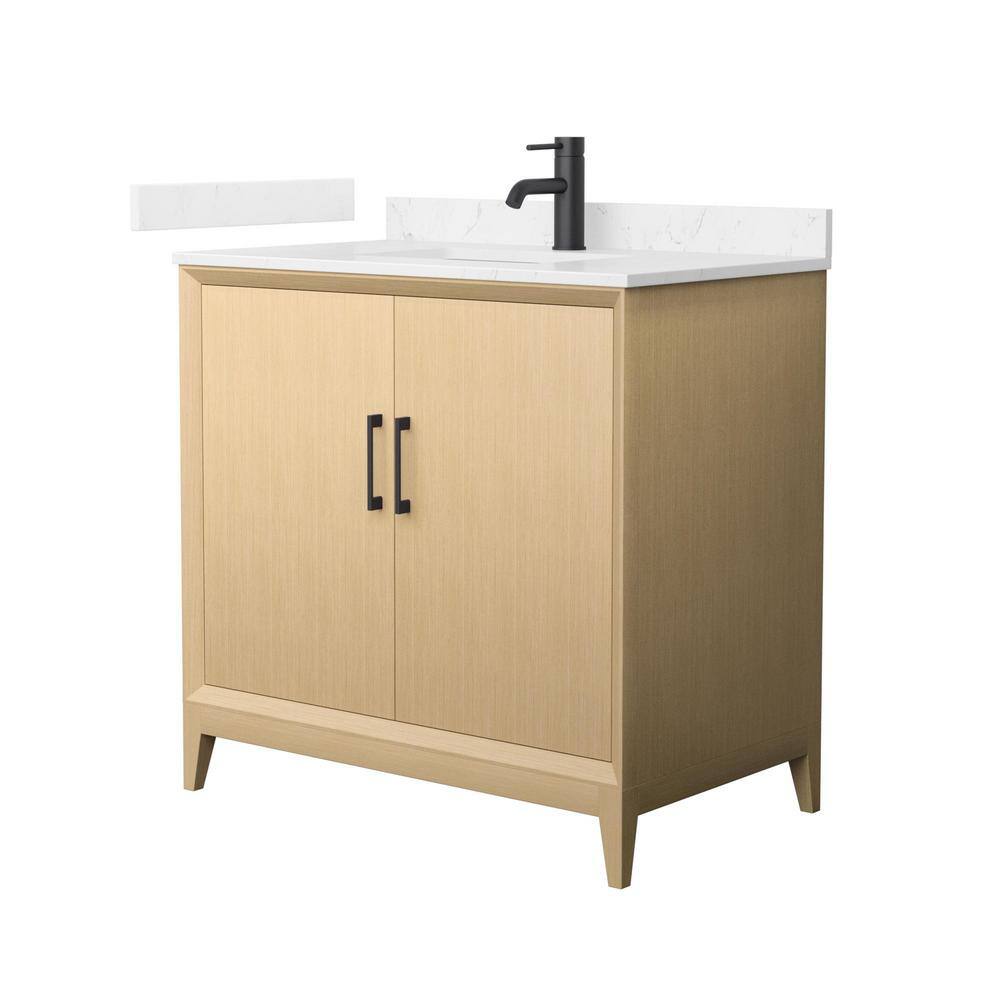 Janna 36 in. Single Freestanding White Oak Bath Vanity with Carrara Cultured Marble Top (Assembled) price history on PriceWatchPro