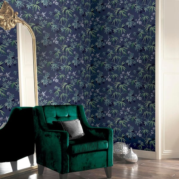 Jasmine Garden Vinyl Metallic Wallpaper