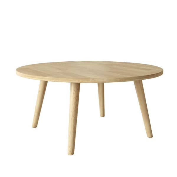 Handy Living Ballast 36 in. Natural Medium Round Wood Coffee Table ...