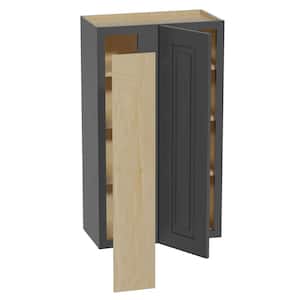 Grayson Deep Onyx Plywood Shaker Assembled Blind Corner Kitchen Cabinet Soft Close Left 24 in W x 12 in D x 42 in H