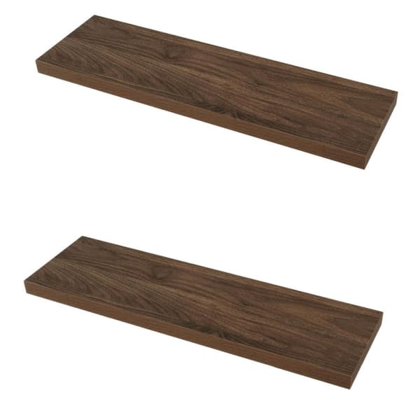40 in.W x 9.3 in.D Floating Shelves,Deep Floating Shelf for Wall,Rustic Wood Shelves,for Bathroom,2 Pack,Walnut