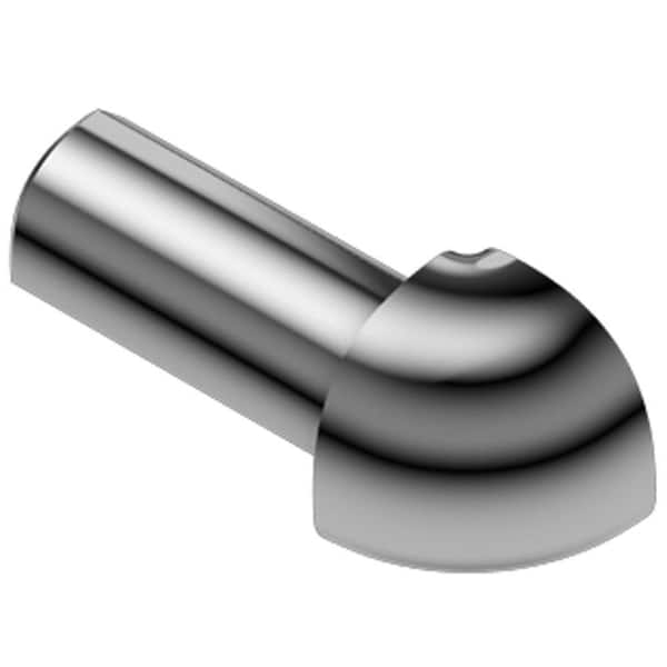 Schluter Rondec Polished Chrome Anodized Aluminum 3/8 in. x 1 in. Metal 90° Outside Corner
