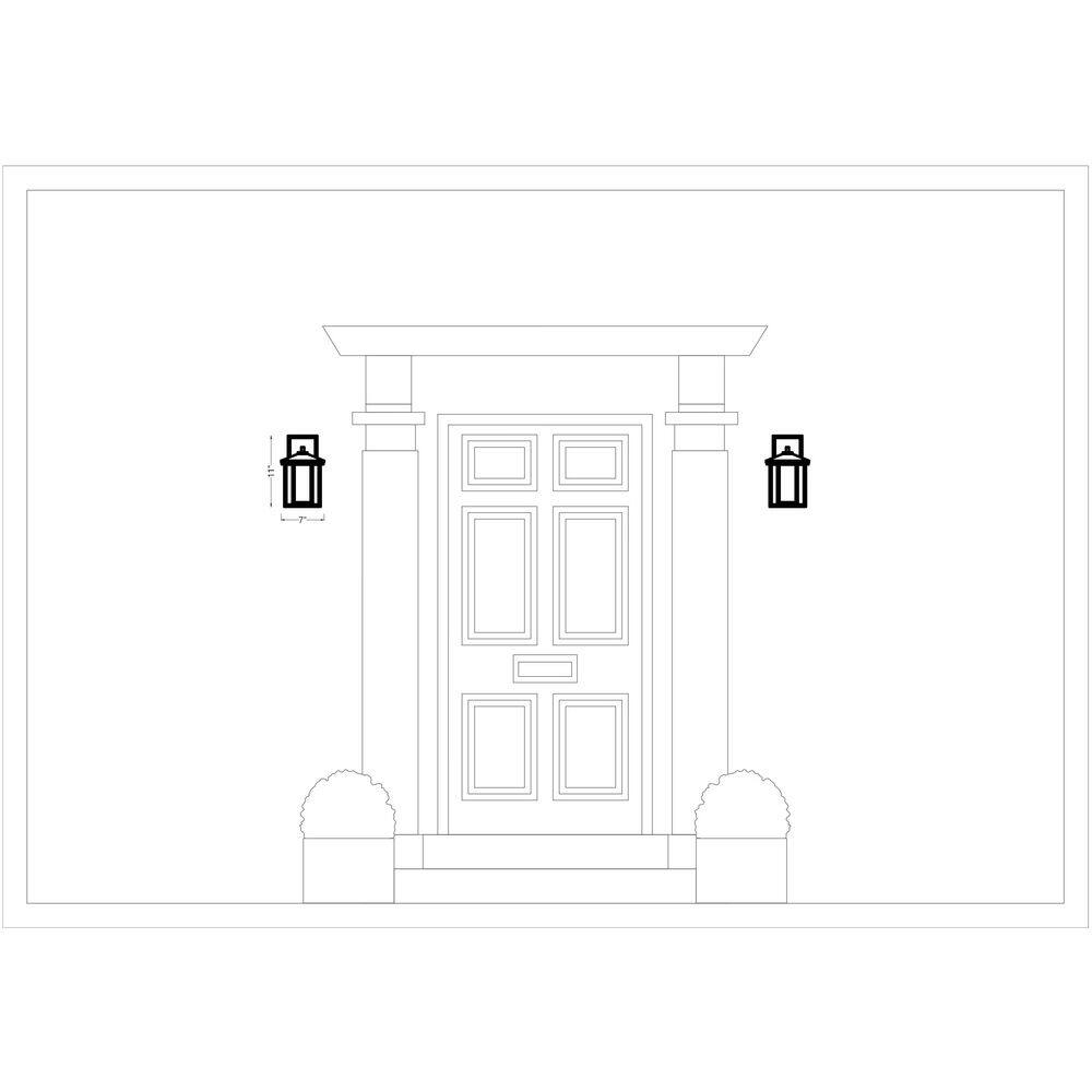 Weathered Pewter Outdoor LED Wall Lantern with Etched Glass