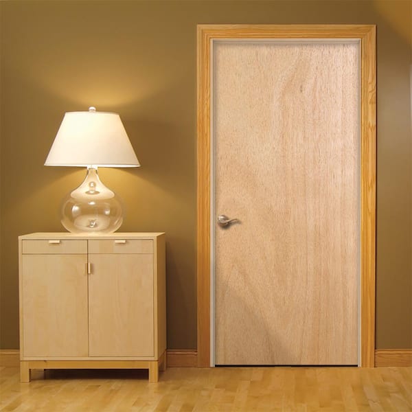 30 in. x 80 in. No Panel Unfinished Right-Hand Flush Hardwood Single Prehung Interior Door