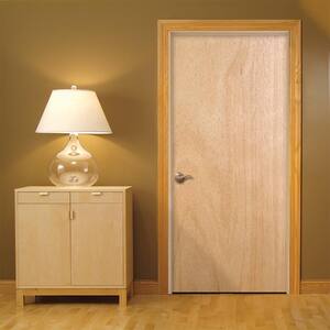 36 in. x 80 in. No Panel Unfinished Right-Hand Flush Hardwood Single Prehung Interior Door w/Flat Jamb