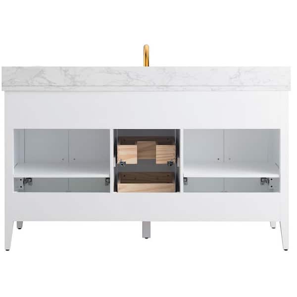Vanity Art 60 in. W x 22 in. D x 34 in. H Single Sink