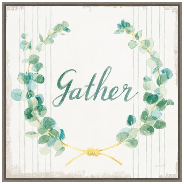 Amanti Art 22 in. Floursack Holiday IX Gather Fall/Thanksgiving Framed Canvas Box Wall Art