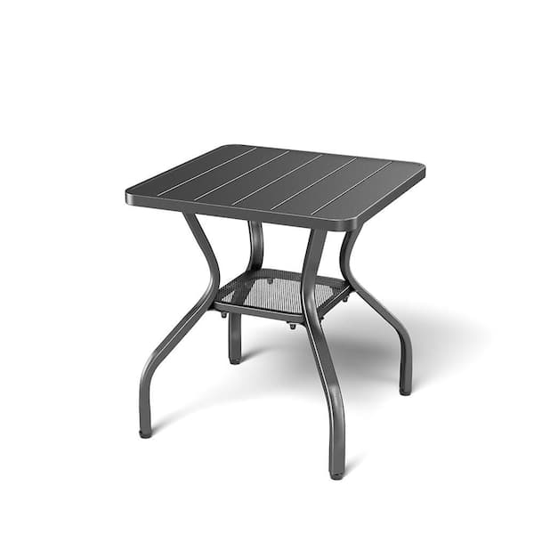 Black Square Iron Outdoor Patio Side Table