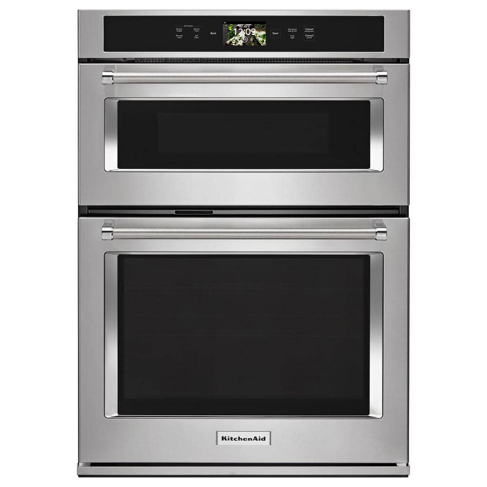 KitchenAid 30 in. Electric Convection Wall Oven with Built-In Microwave and Powered Attachments in Stainless Steel, Silver