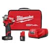 M12 FUEL 12-Volt Lithium-Ion Brushless Cordless Stubby 3/8 in. Impact Wrench Kit with One 4.0 and One 2.0Ah Batteries