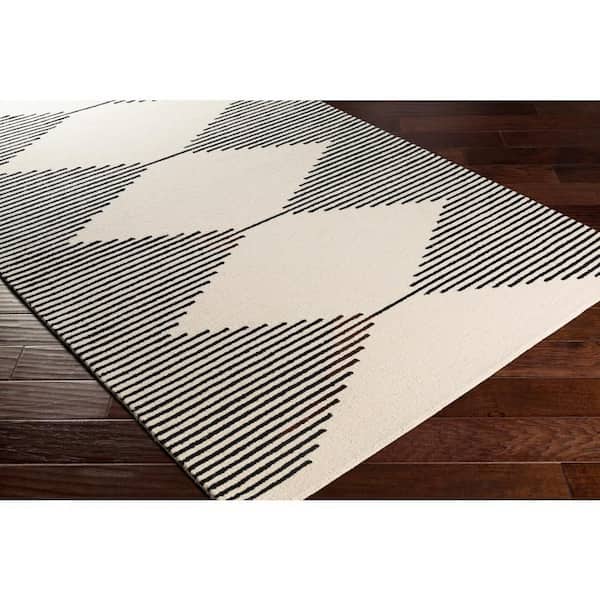 Rima Black Geometric 6 ft. x 9 ft. Indoor Area Rug