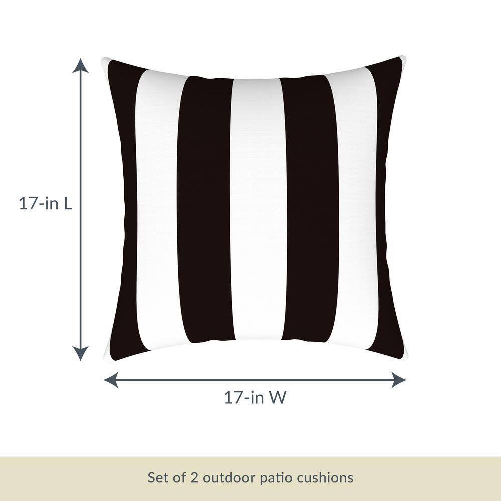 Slate Gray All-Weather Square Outdoor Throw Pillow Set