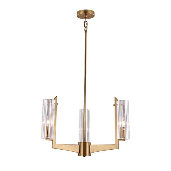 Unbranded Christine 3-Light Brass Chandelier