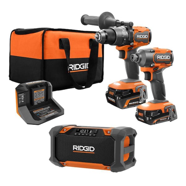 18V Brushless Cordless 2-Tool Combo Kit w/ (2) Batteries, Charger, Bag, & 18V Hybrid Jobsite Radio
