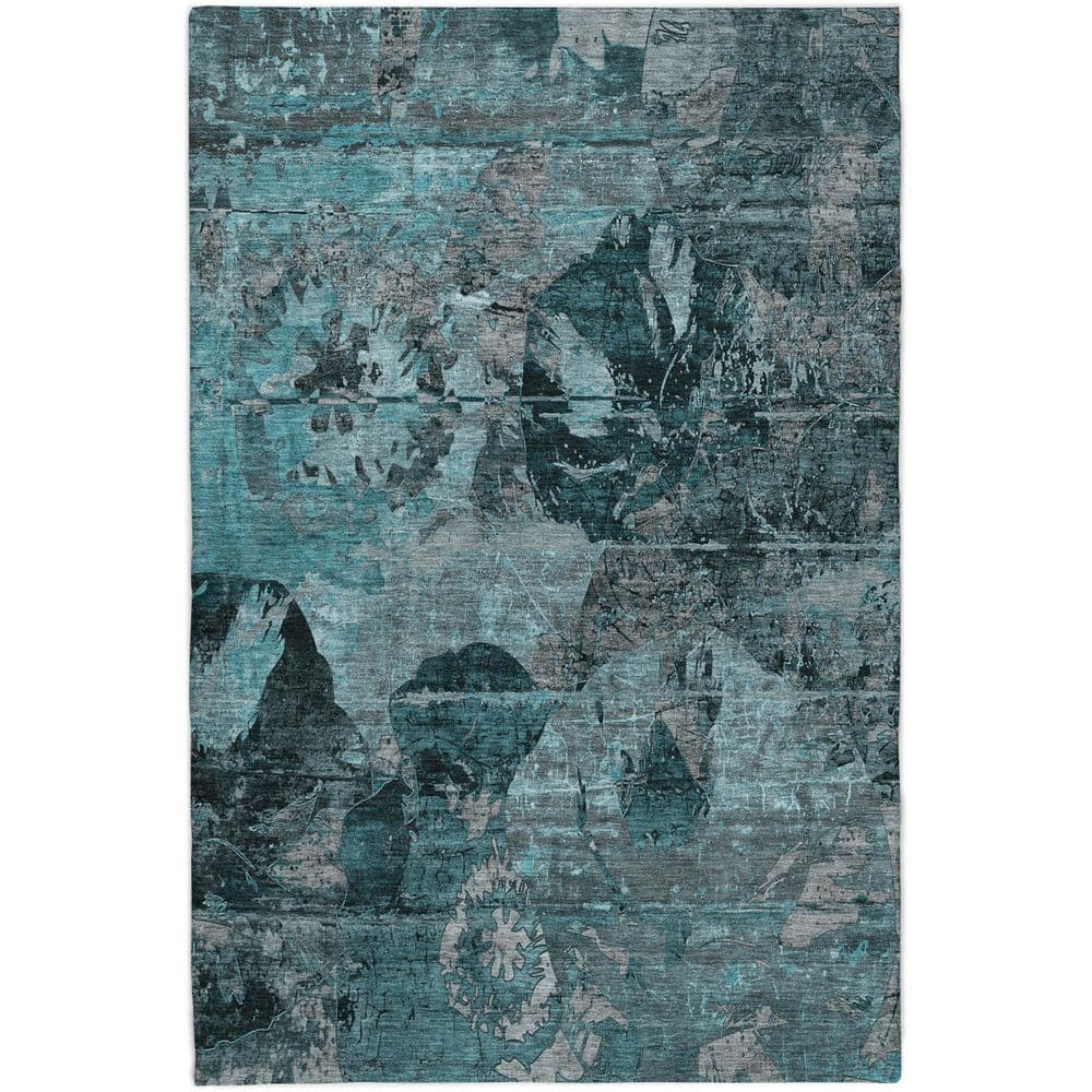 Dream Shag Premium Machine Washable Abstract ADS555 Teal 10 ft. x 14 ft. Area Rug price history on PriceWatchPro