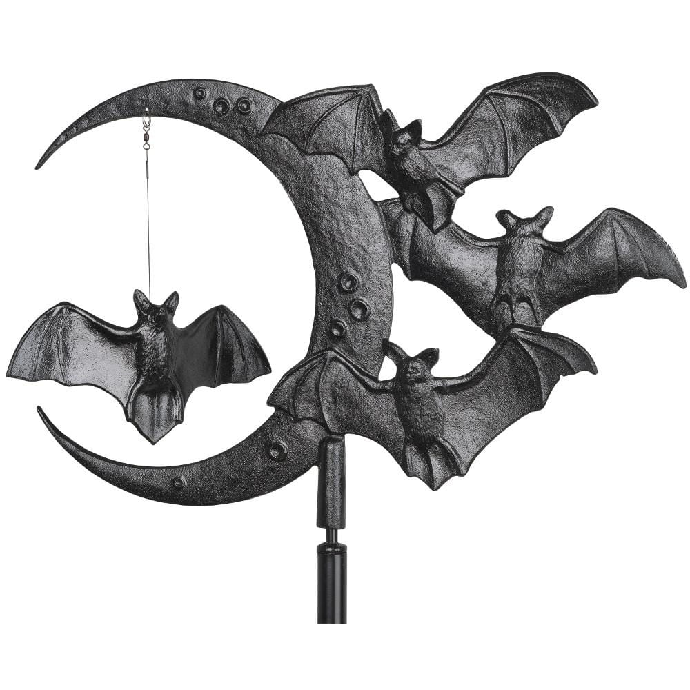 Black Aluminum Halloween Bat Rooftop Weathervane