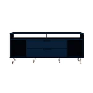 Rockefeller 63 in. Tatiana Midnight Blue Composite TV Stand Fits TVs Up to 60 in.