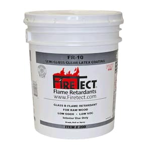 FR-10 5 gal. Clear Semi-Gloss Interior Fireproofing Flame Retardant Coating for Wood