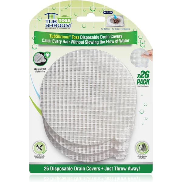 TubShroom 3 in. Adhesive Disposable Shower Bath and Sink Drain Strainer in White Plastic