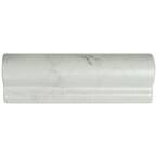 Classico Carrara Matte London Chair Rail 2 in. x 6 in. Ceramic Wall Trim Tile