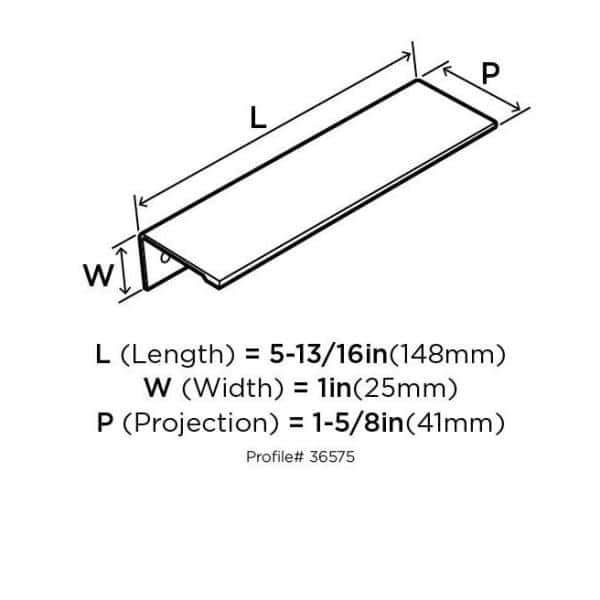 Brushed Nickel Modern Finger Cabinet Edge Pull