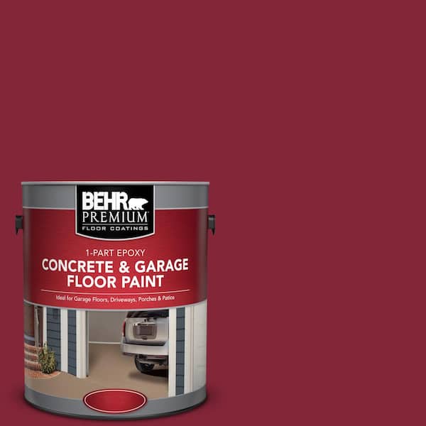BEHR Premium 1 gal. #M140-7 Dark Crimson 1-Part Epoxy Satin Interior/Exterior Concrete and Garage Floor Paint