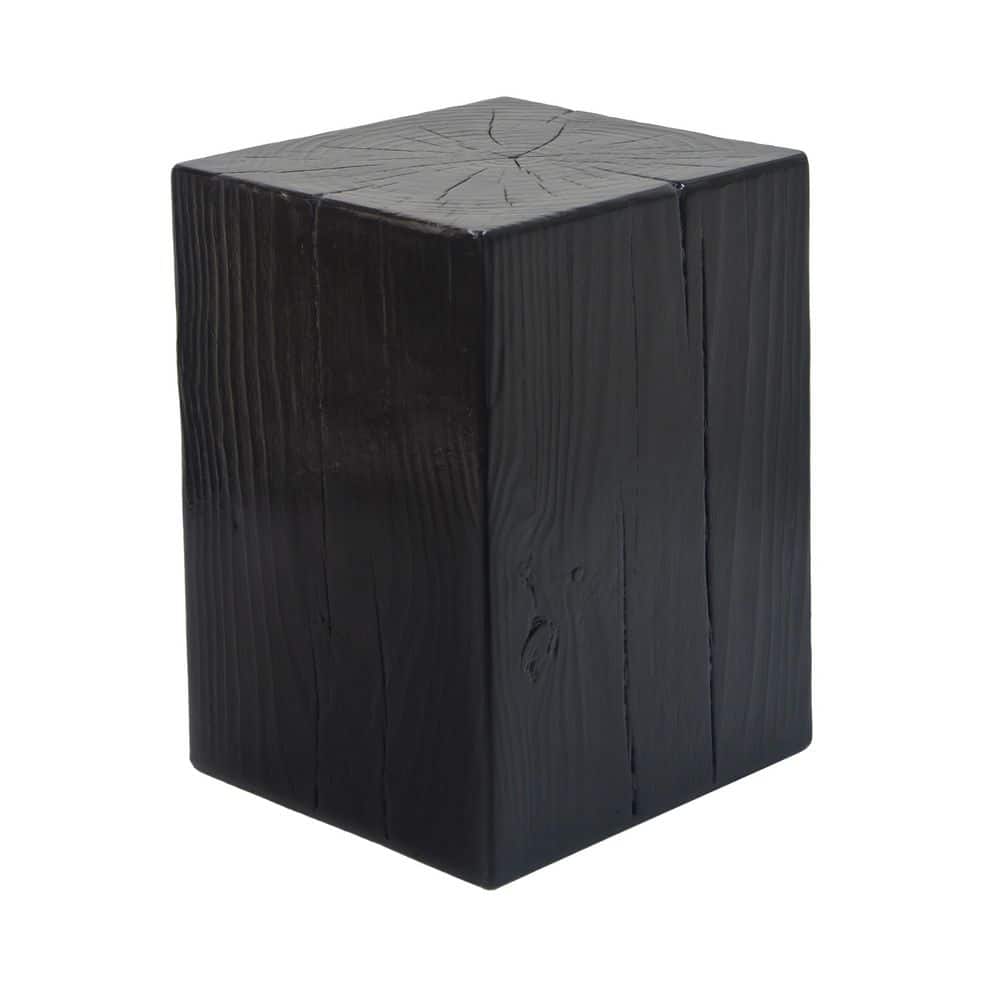 Wood-Like Distressed Finish Black Square Side Table price history on PriceWatchPro