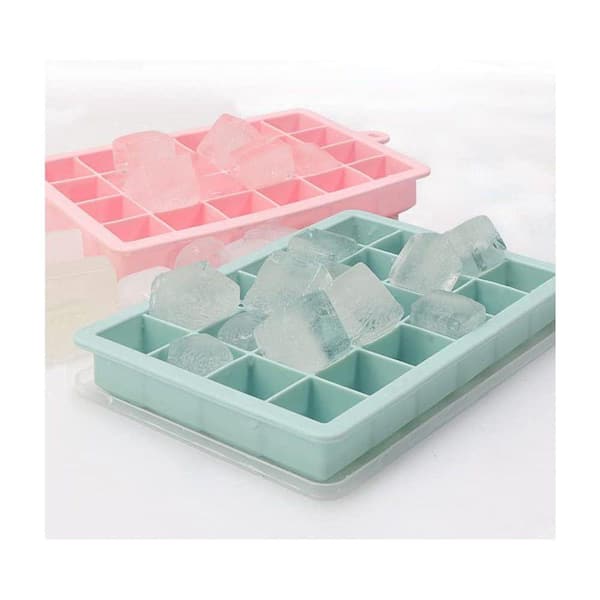 Lynzavix Silicone Easy Release Ice Cube Mold Tray Set Pink Light