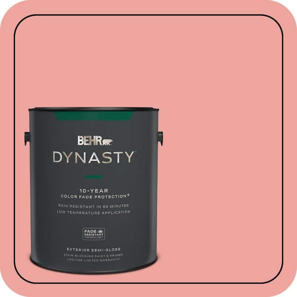 BEHR DYNASTY 1 gal. #160B-4 Modestly Peach Semi-Gloss Enamel Exterior Stain-Blocking Paint & Primer