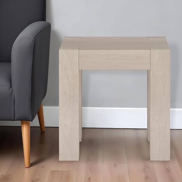 HomeRoots 22 in. White Square MDF End Table