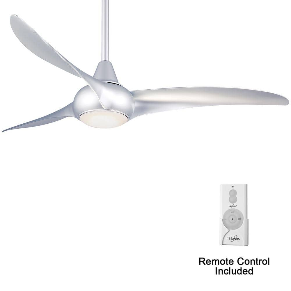 MINKA-AIRE Light Wave 52 in. Integrated LED Indoor Silver Ceiling Fan with  Light with Remote Control F844-SL - The Home Depot