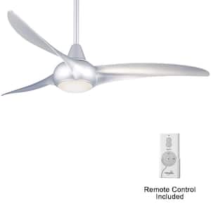 Light Wave 52 in. Integrated LED Indoor Silver Ceiling Fan with Light with Remote Control
